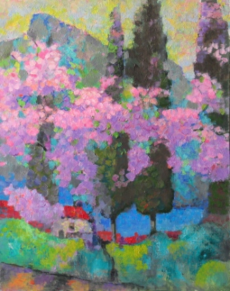Весна в Гурзуфе. 50х40см.  х.м.2009г.